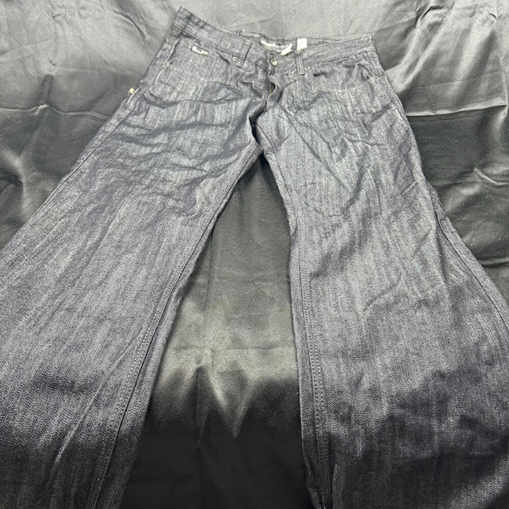 Rocawear Men's Jeans W38 Dark Wash Back Pocket Orange Design EUC
